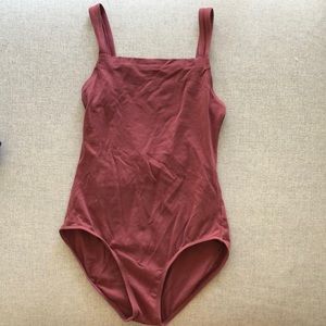 Wear moi burgundy leotard